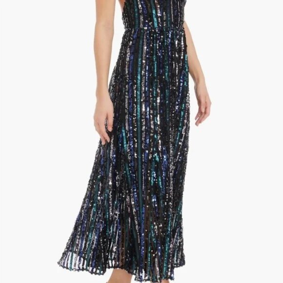 Dress the Population Sarai Sequined halter Cocktail Dress size small NWT - Picture 2 of 13
